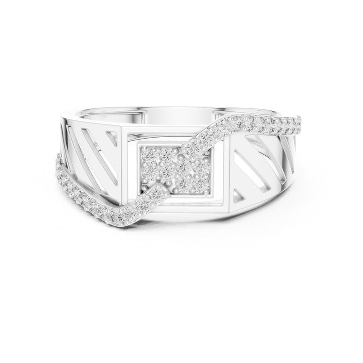 Round Cut Lab Grown Diamond Half Eternity Band, 0.34ct Total, Solid Gold