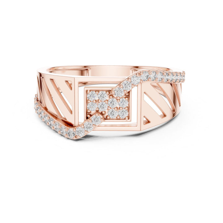 Round Cut Lab Grown Diamond Half Eternity Band, 0.34ct Total, Solid Gold
