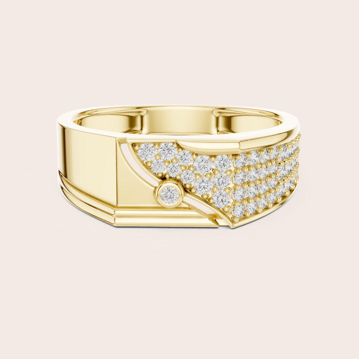 Round Cut Lab Grown Diamond Cluster Ring, 0.42ct Total, Solid Gold
