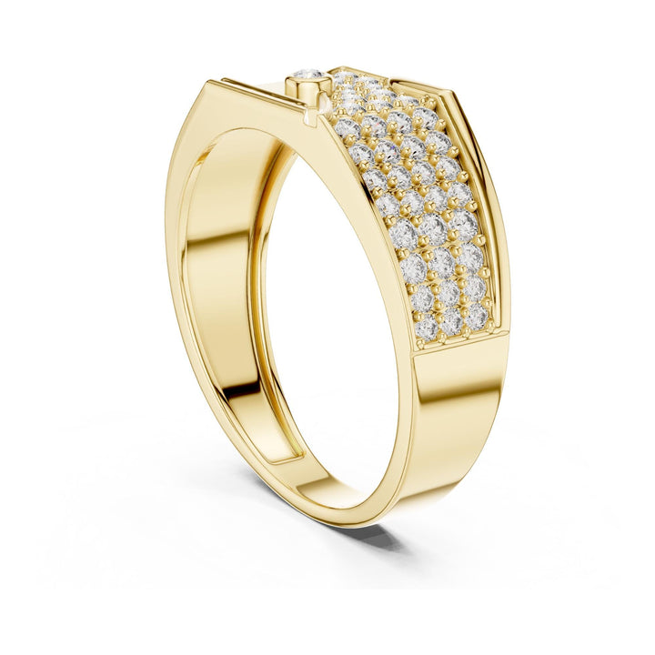 Round Cut Lab Grown Diamond Cluster Ring, 0.42ct Total, Solid Gold