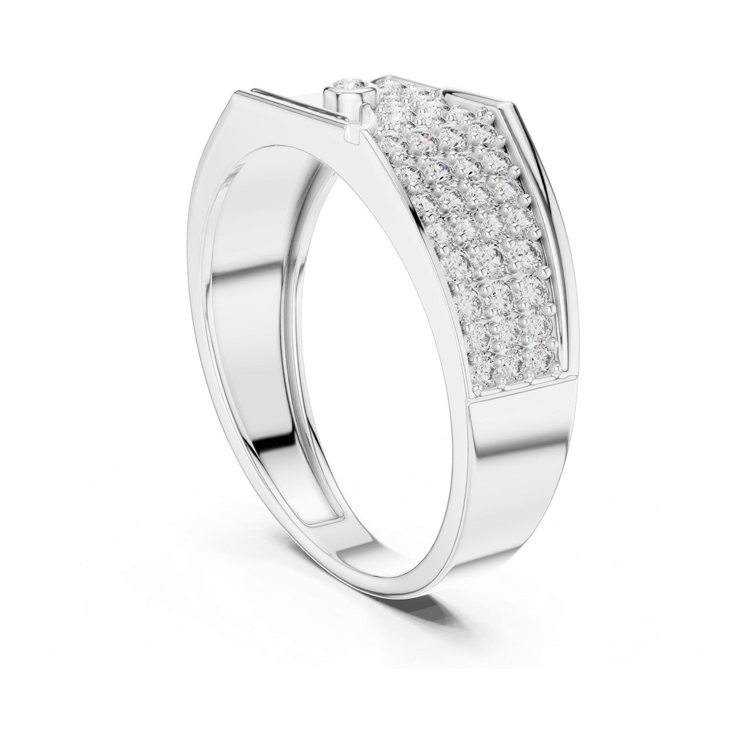 Round Cut Lab Grown Diamond Cluster Ring, 0.42ct Total, Solid Gold