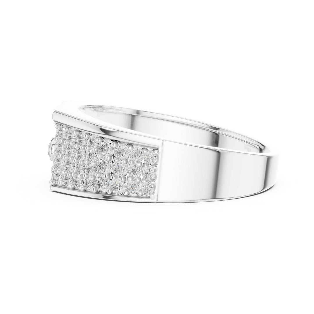Round Cut Lab Grown Diamond Cluster Ring, 0.42ct Total, Solid Gold