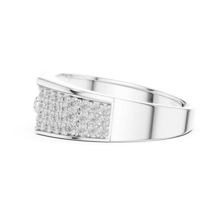 Round Cut Lab Grown Diamond Cluster Ring, 0.42ct Total, Solid Gold