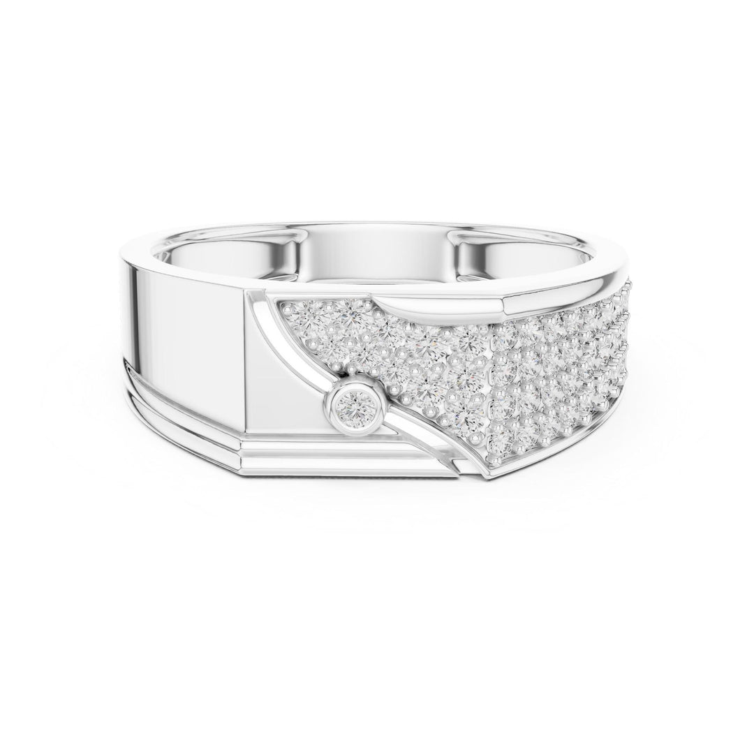 Round Cut Lab Grown Diamond Cluster Ring, 0.42ct Total, Solid Gold