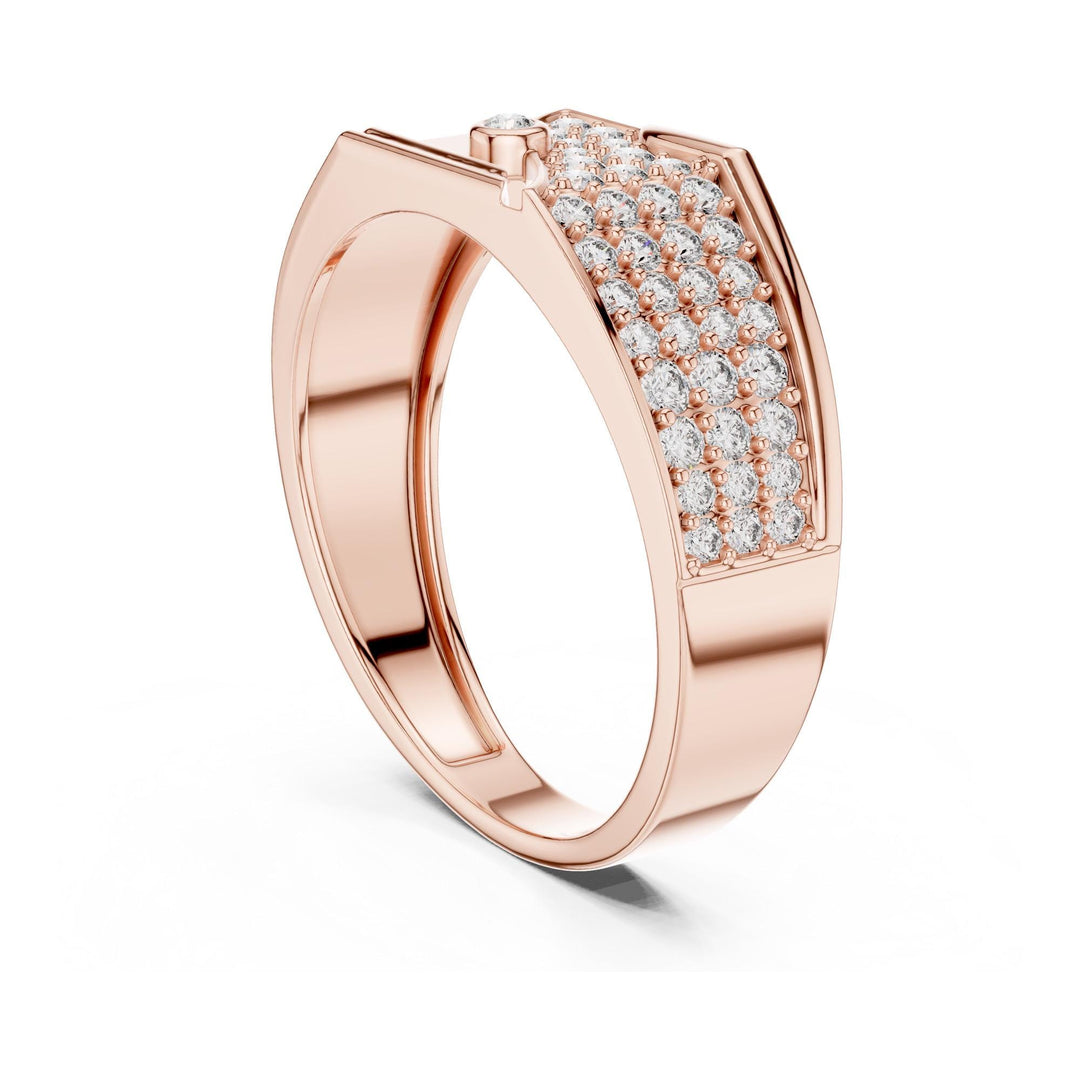 Round Cut Lab Grown Diamond Cluster Ring, 0.42ct Total, Solid Gold