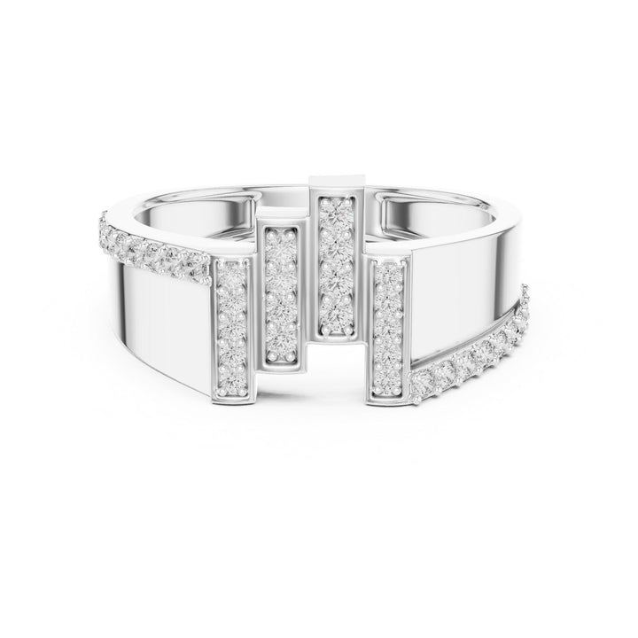 Round Cut Lab Grown Diamond Half Eternity Band, 0.39ct Total, Solid Gold