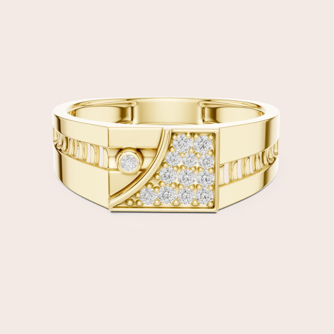 Round Cut Lab Grown Diamond Cluster Ring, 0.18ct Total, Solid Gold