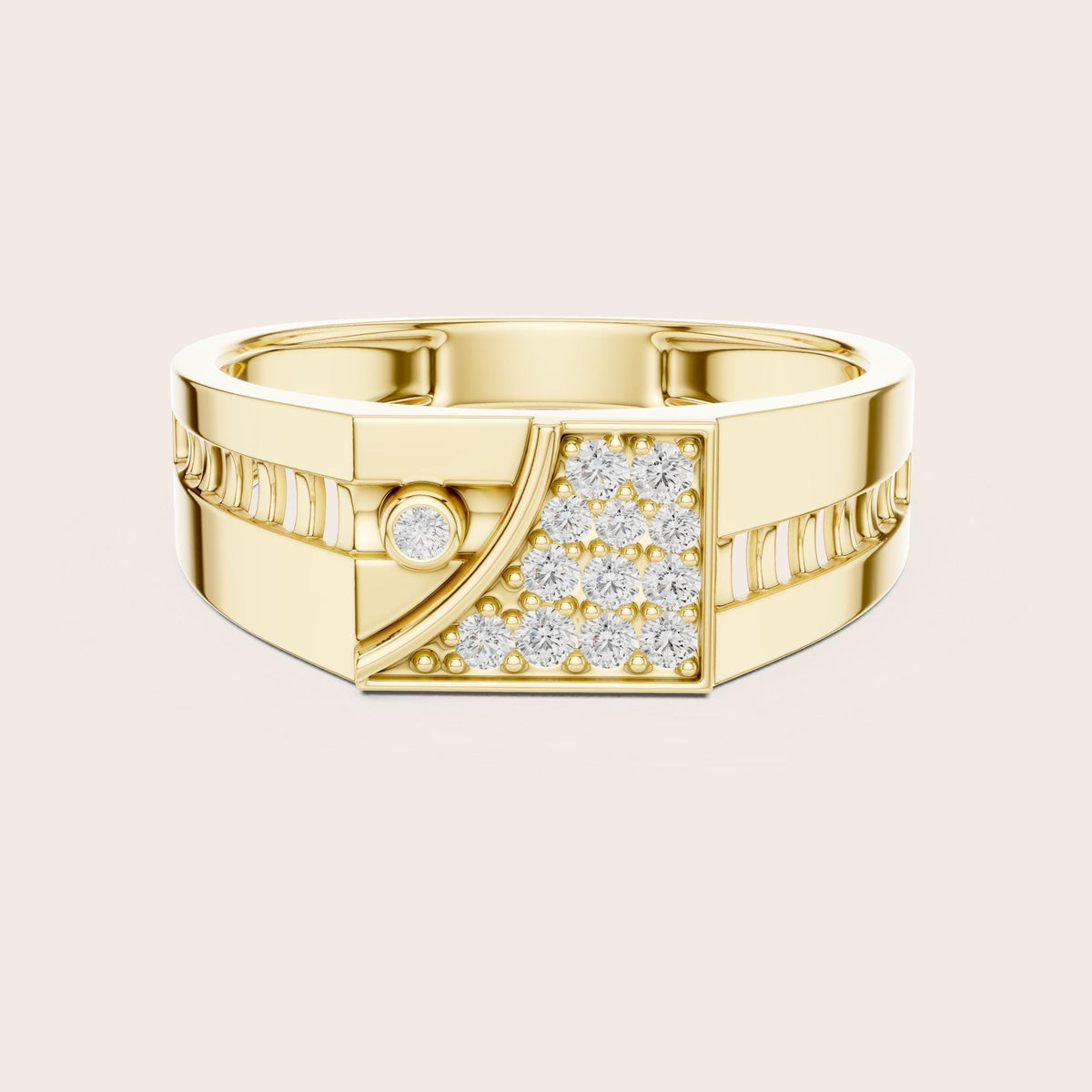 Round Cut Lab Grown Diamond Cluster Ring, 0.18ct Total, Solid Gold