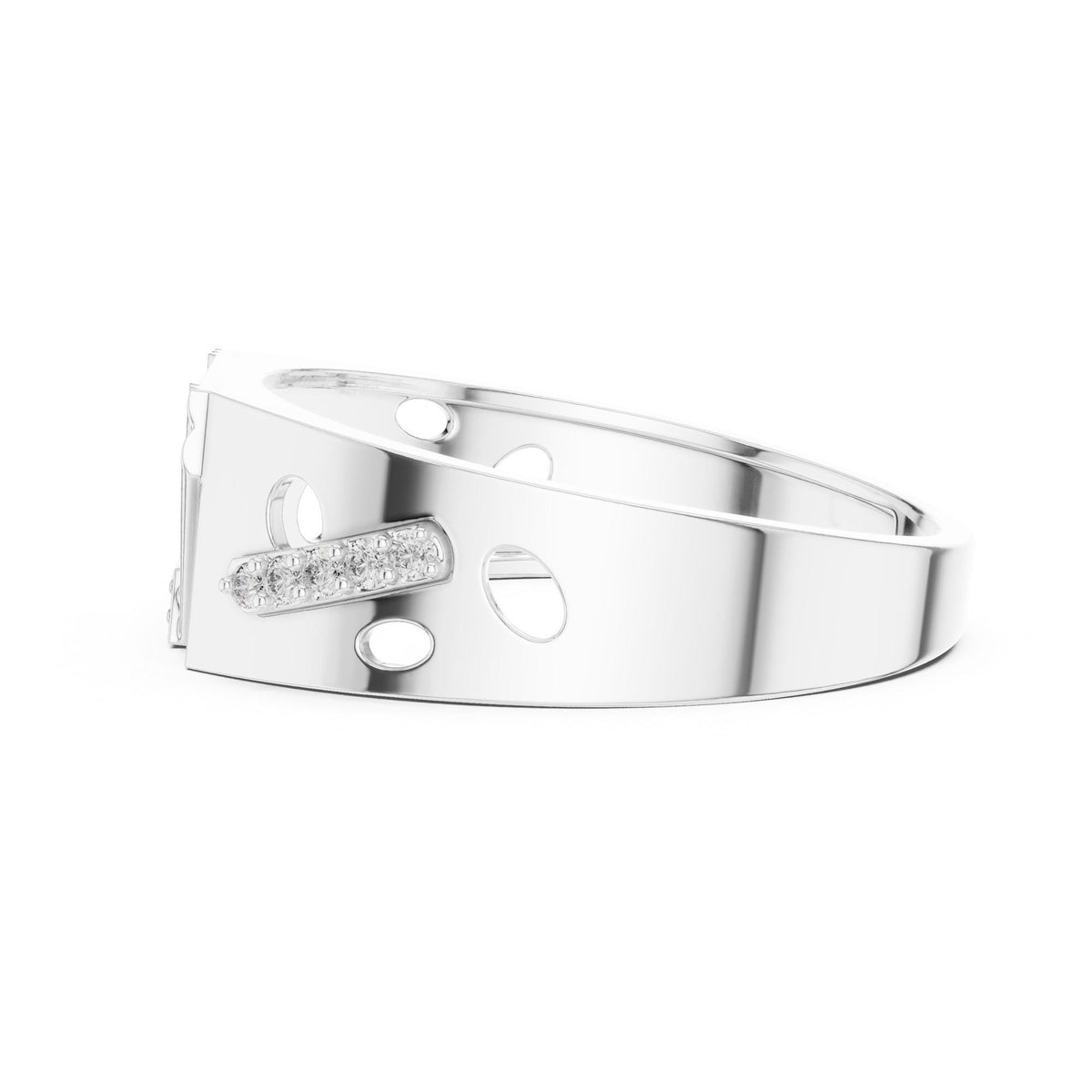Round cut lab-grown diamond half eternity band, 0.18 CT TW, solid gold, view 5