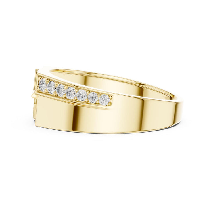 Round Cut Lab Grown Diamond Half Eternity Band, 0.40ct Total, Solid Gold