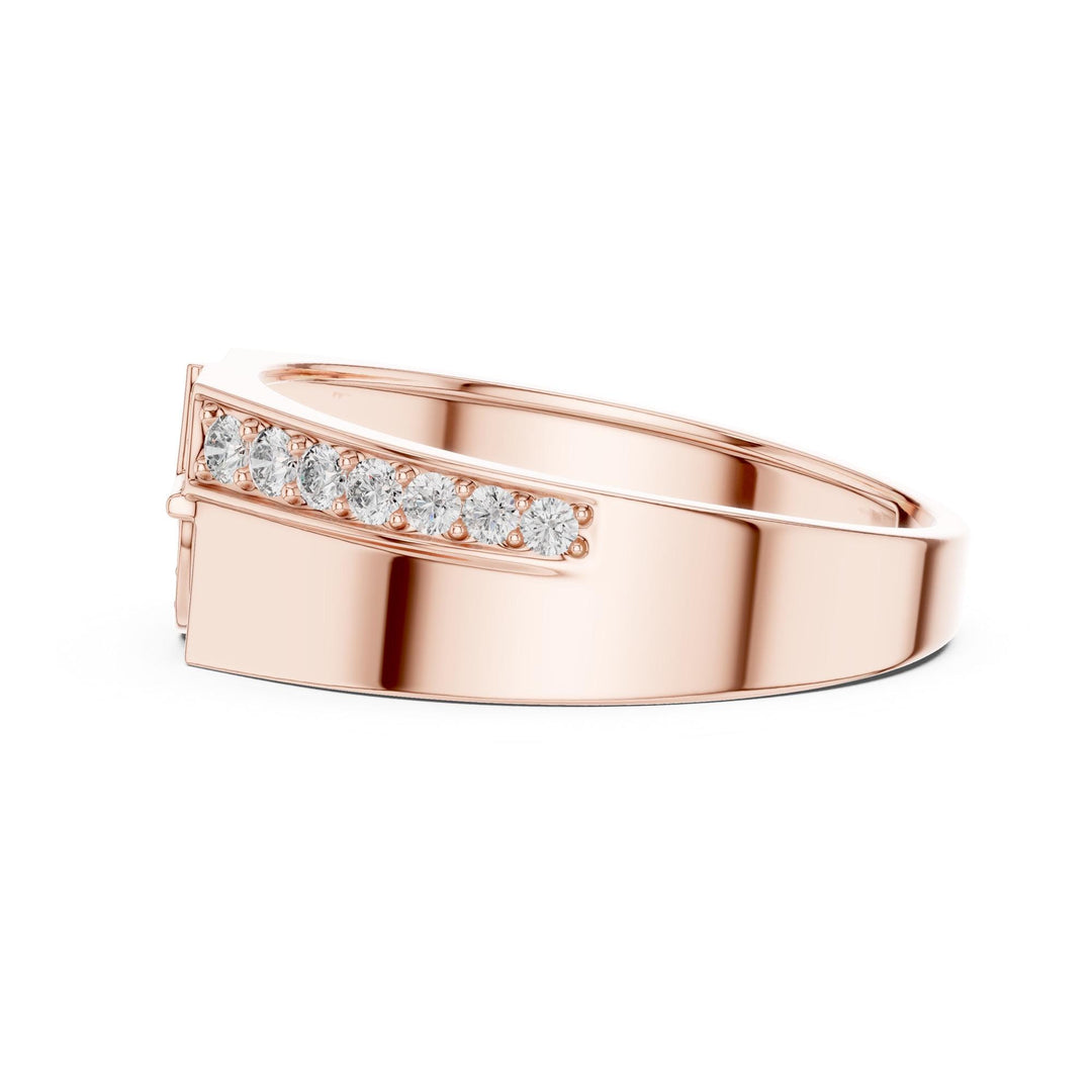 Round Cut Lab Grown Diamond Half Eternity Band, 0.40ct Total, Solid Gold