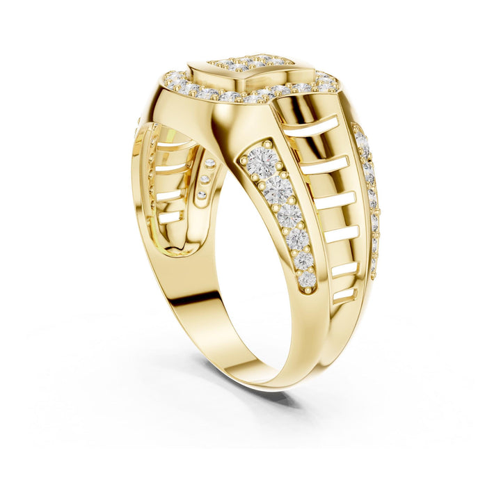 Round Cut Lab Grown Diamond Half Eternity Band, 0.81ct Total, Solid Gold