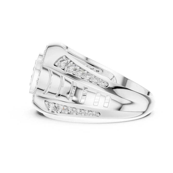 Round Cut Lab Grown Diamond Half Eternity Band, 0.81ct Total, Solid Gold