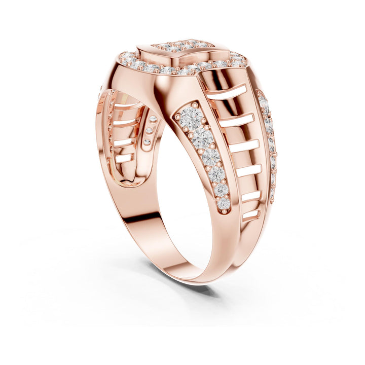 Round Cut Lab Grown Diamond Half Eternity Band, 0.81ct Total, Solid Gold
