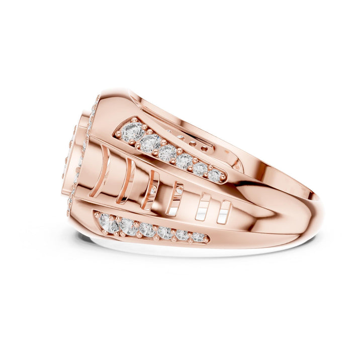 Round Cut Lab Grown Diamond Half Eternity Band, 0.81ct Total, Solid Gold