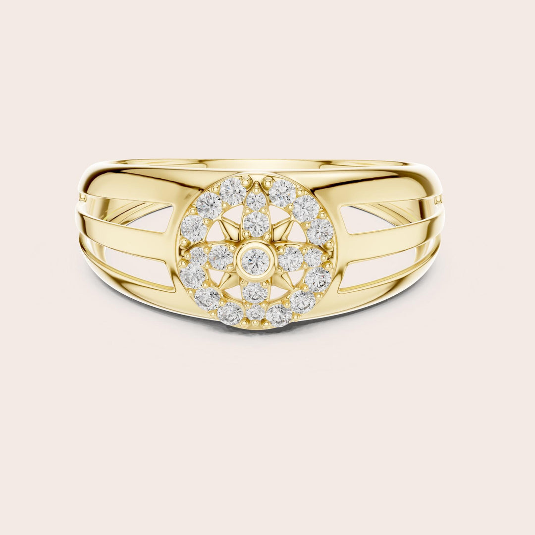 Round Cut Lab Grown Diamond Cluster Ring, 0.22ct Total, Solid Gold