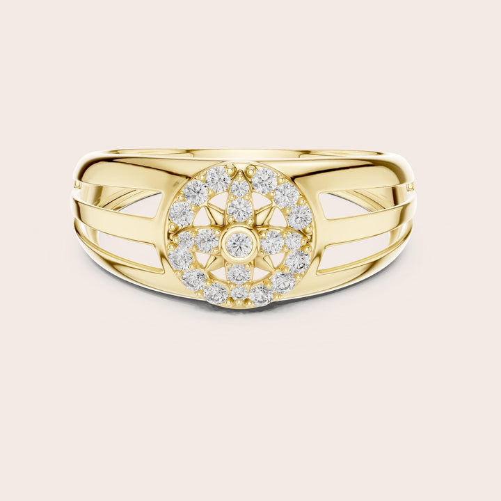 Round Cut Lab Grown Diamond Cluster Ring, 0.22ct Total, Solid Gold