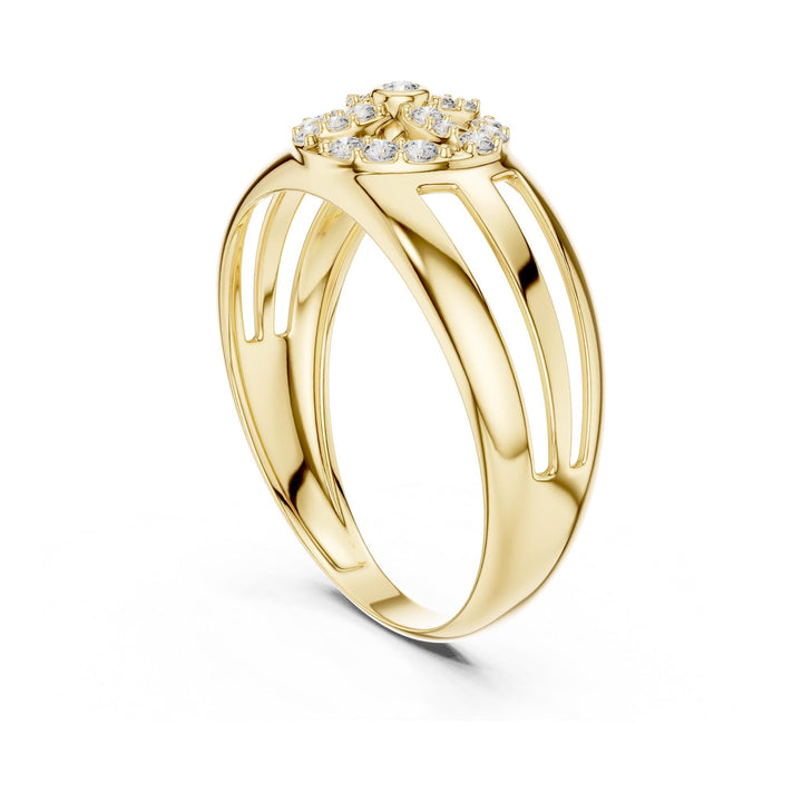 Round Cut Lab Grown Diamond Cluster Ring, 0.22ct Total, Solid Gold
