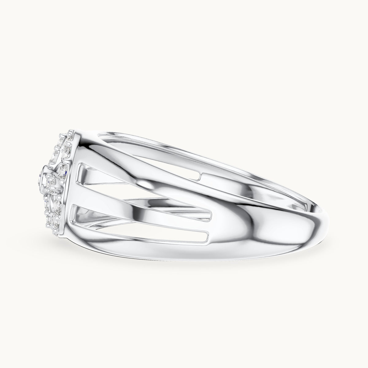 Round Cut Lab Grown Diamond Cluster Ring, 0.22ct Total, Solid Gold