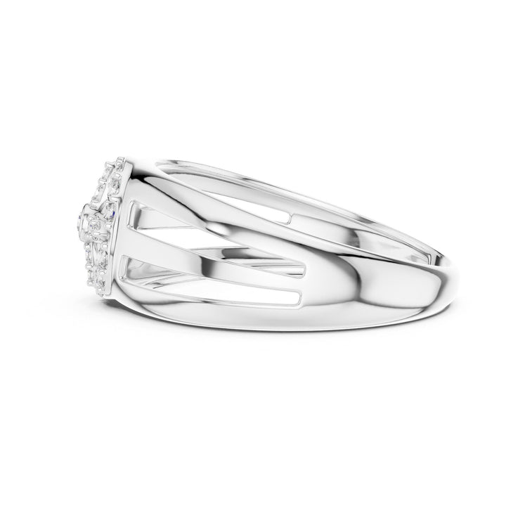 Round Cut Lab Grown Diamond Cluster Ring, 0.22ct Total, Solid Gold