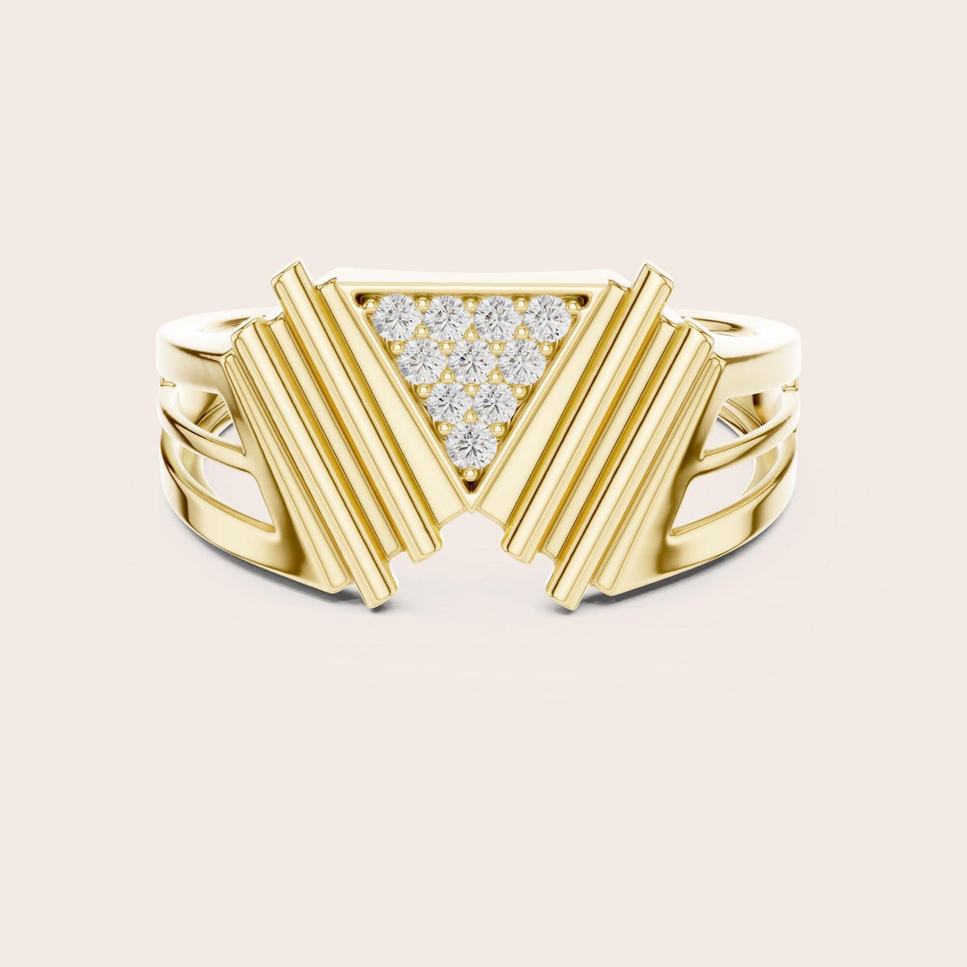Round Cut Lab Grown Diamond Cluster Ring, 0.12ct Total, Solid Gold