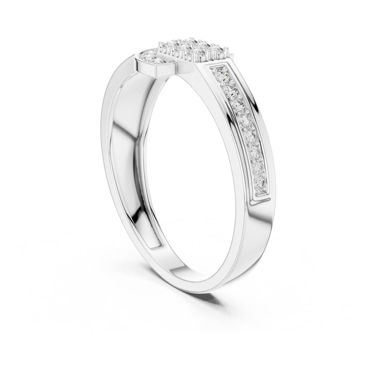 Round Cut Lab Grown Diamond Half Eternity Band, 0.25ct Total, Solid Gold