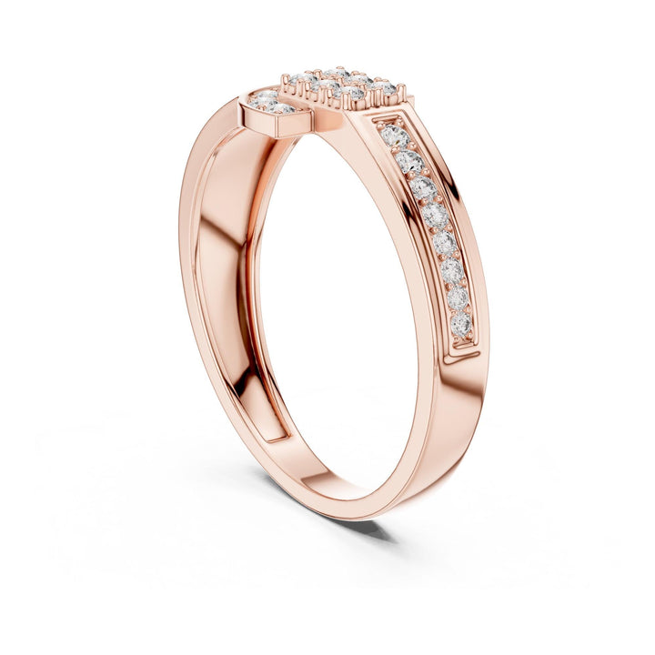 Round Cut Lab Grown Diamond Half Eternity Band, 0.25ct Total, Solid Gold