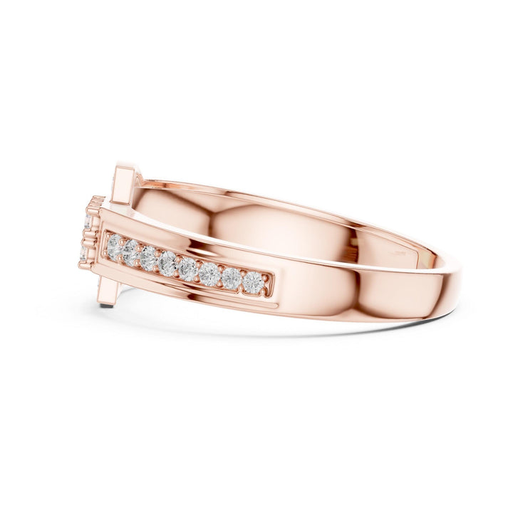 Round Cut Lab Grown Diamond Half Eternity Band, 0.25ct Total, Solid Gold