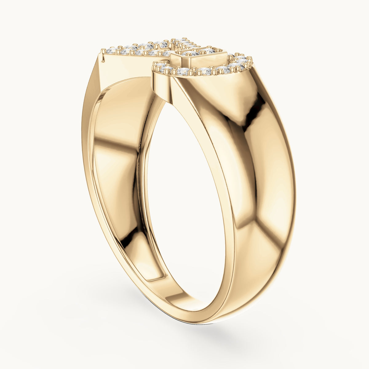 Round Cut Lab Grown Diamond Cluster Ring, 0.25ct Total, Solid Gold