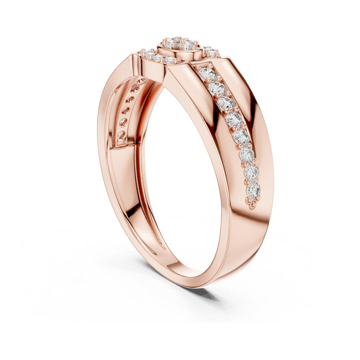 Round Cut Lab Grown Diamond Half Eternity Band, 0.34ct Total, Solid Gold