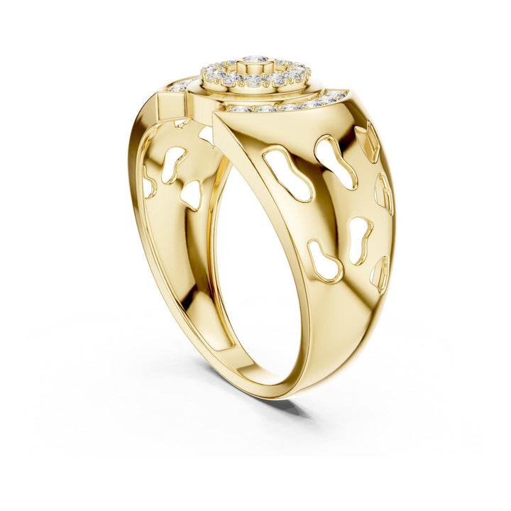 Round Cut Lab Grown Diamond Cluster Ring, 0.33ct Total, Solid Gold