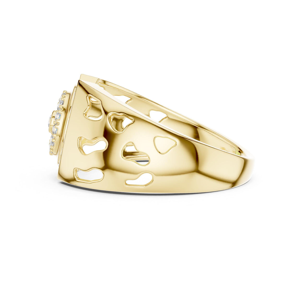 Round Cut Lab Grown Diamond Cluster Ring, 0.33ct Total, Solid Gold