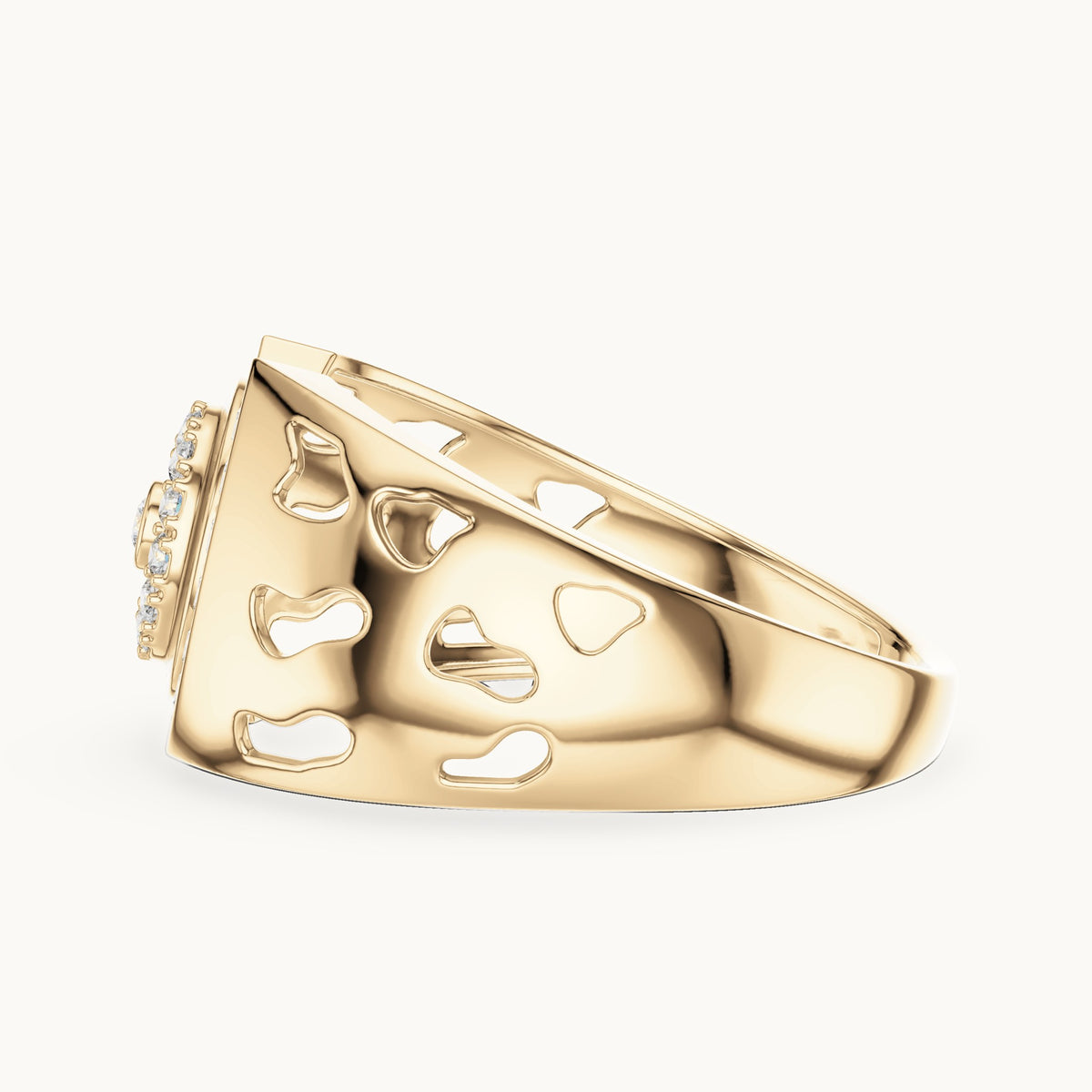 Round cut lab-grown diamond cluster ring in 14K yellow gold, 0.33 CT TW, view 3