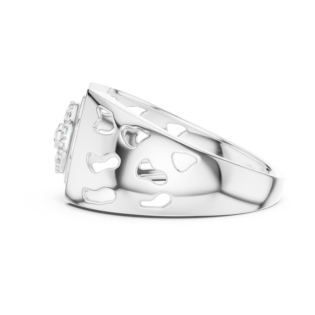 Round Cut Lab Grown Diamond Cluster Ring, 0.33ct Total, Solid Gold