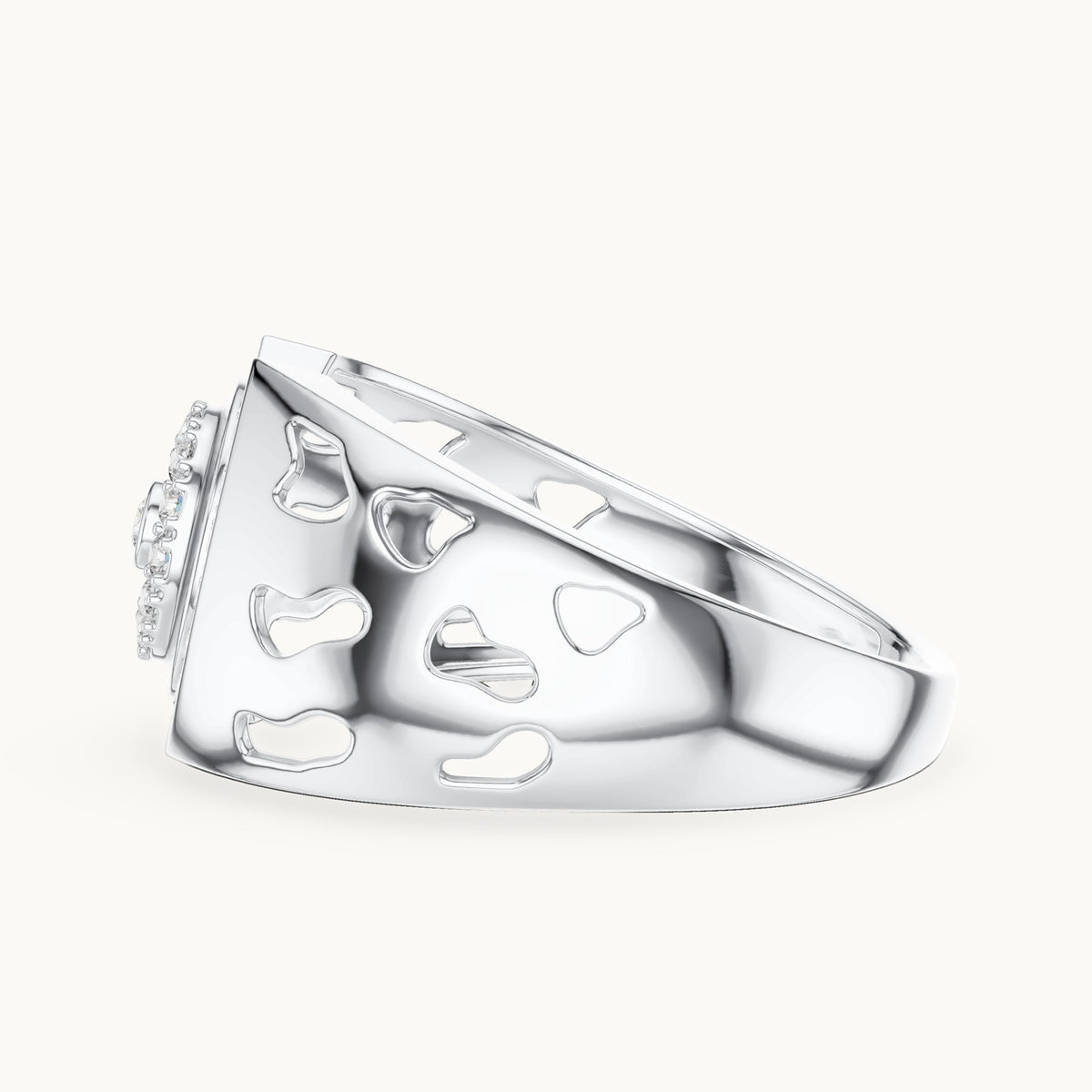 Round cut lab-grown diamond cluster ring in 14K white gold, 0.33 CT TW, view 2