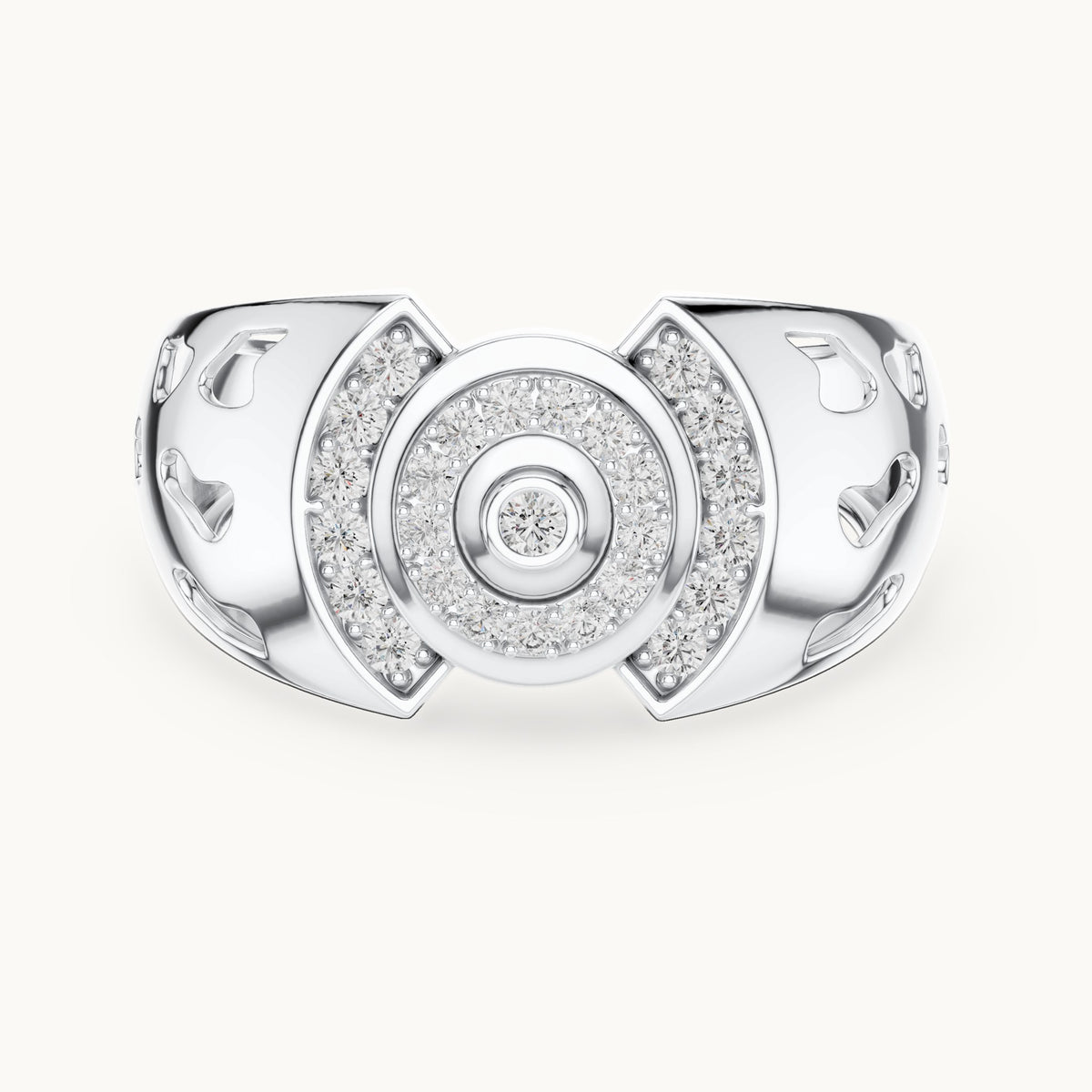 Round cut lab-grown diamond cluster ring in 14K white gold, 0.33 CT TW, view 3