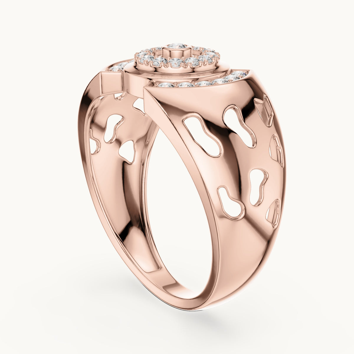 Round cut lab-grown diamond cluster ring in 14K rose gold, 0.33 CT TW, view 1
