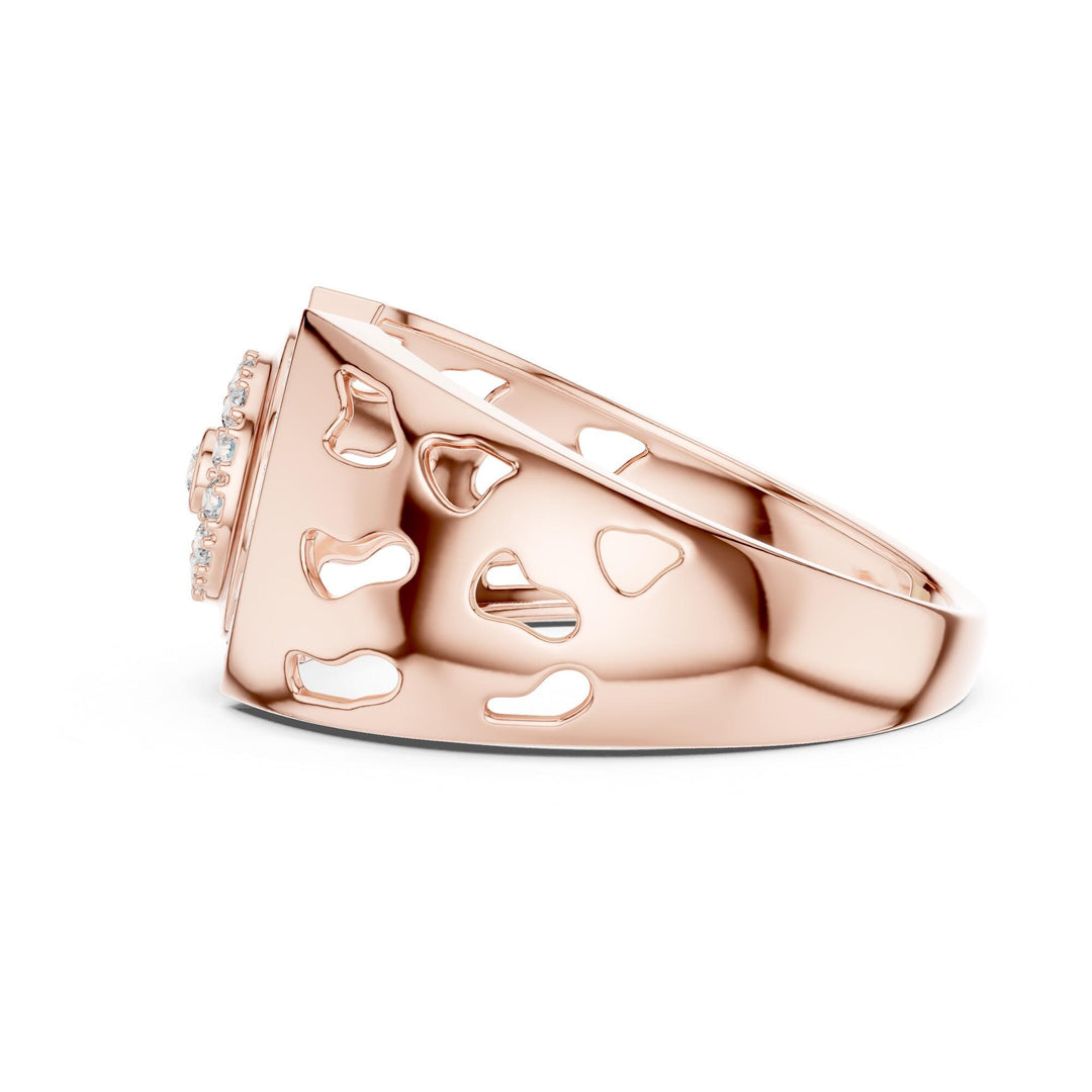 Round Cut Lab Grown Diamond Cluster Ring, 0.33ct Total, Solid Gold