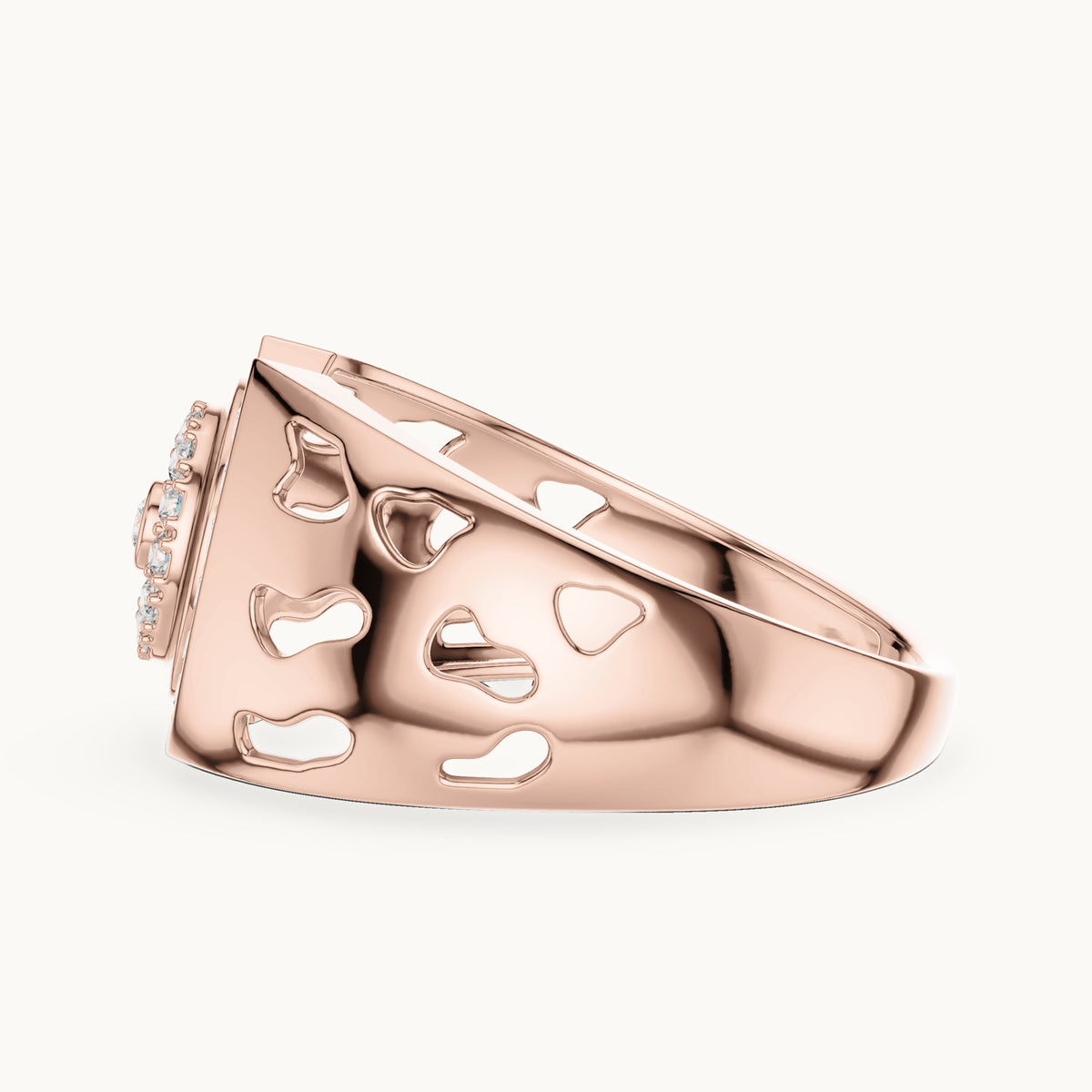 Round cut lab-grown diamond cluster ring in 14K rose gold, 0.33 CT TW, view 2