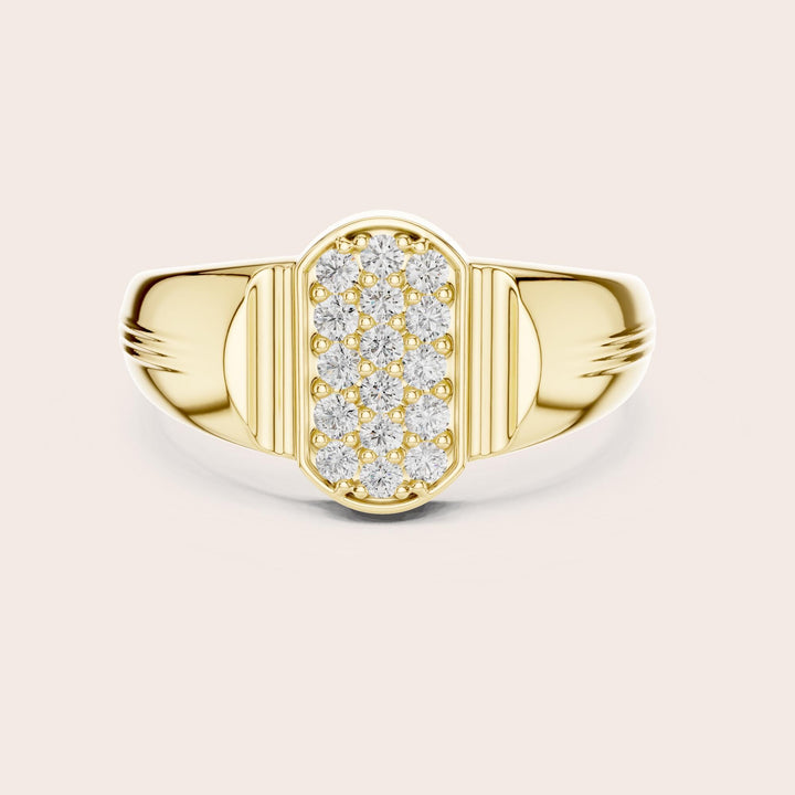 Round Cut Lab Grown Diamond Cluster Ring, 0.30ct Total, Solid Gold