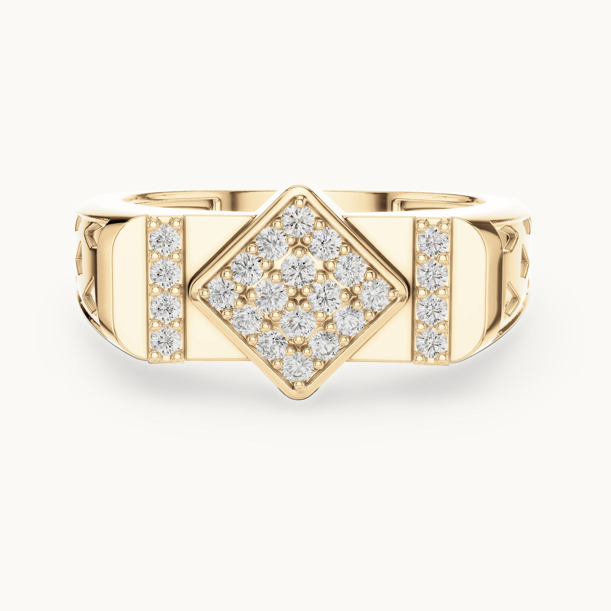 Round Cut Lab Grown Diamond Cluster Ring, 0.35ct Total, Solid Gold