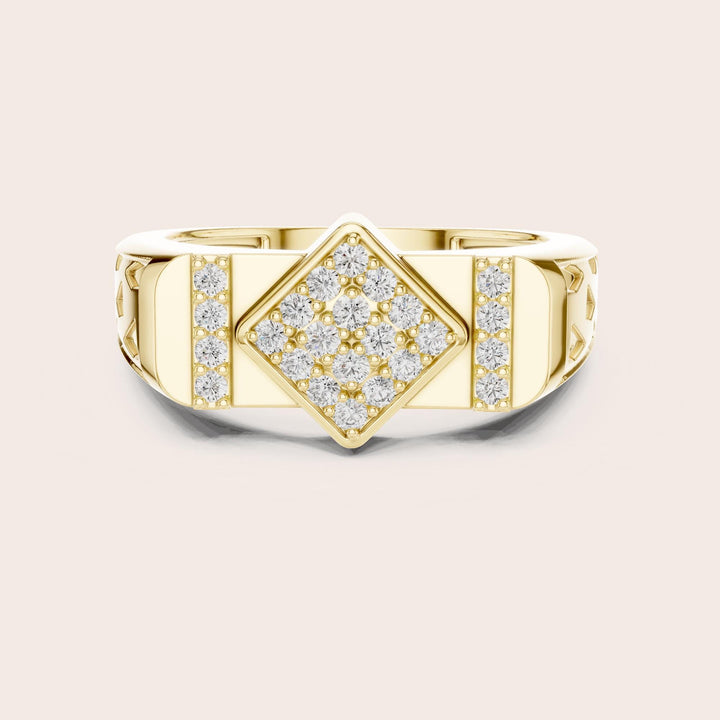 Round Cut Lab Grown Diamond Cluster Ring, 0.35ct Total, Solid Gold
