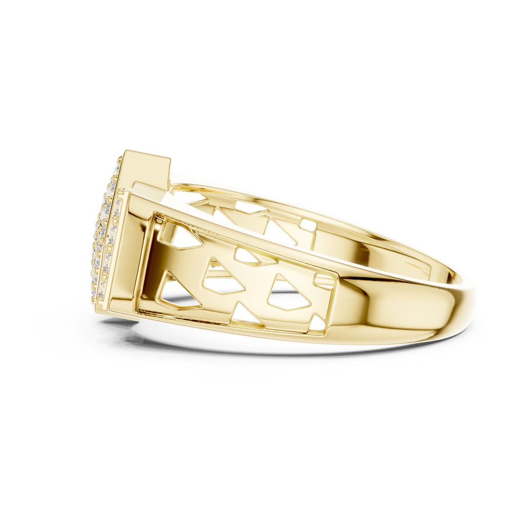 Round Cut Lab Grown Diamond Cluster Ring, 0.35ct Total, Solid Gold