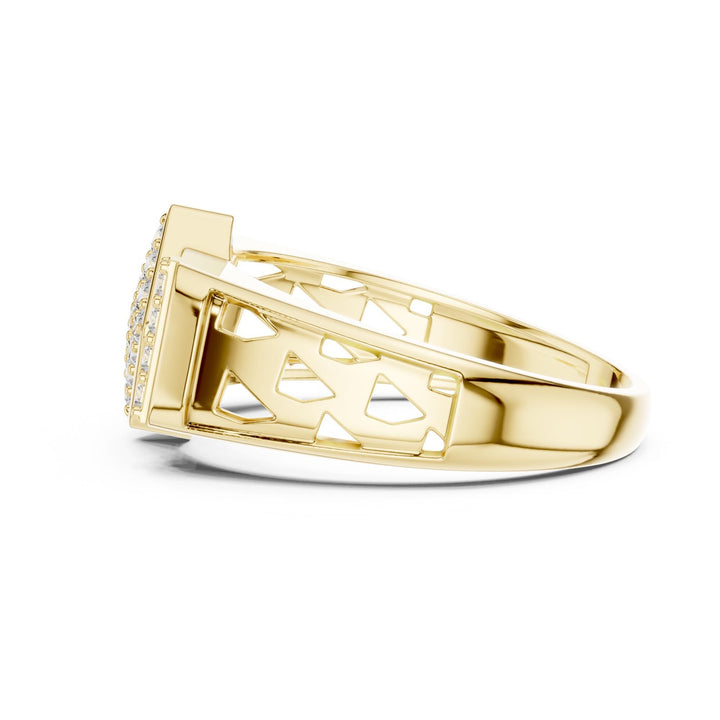 Round Cut Lab Grown Diamond Cluster Ring, 0.35ct Total, Solid Gold