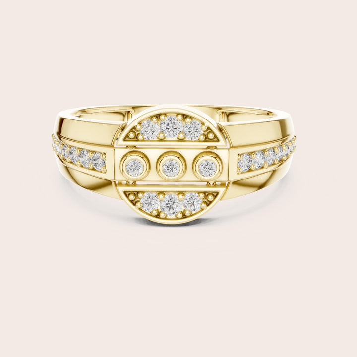 Round Cut Lab Grown Diamond Half Eternity Band, 0.32ct Total, Solid Gold
