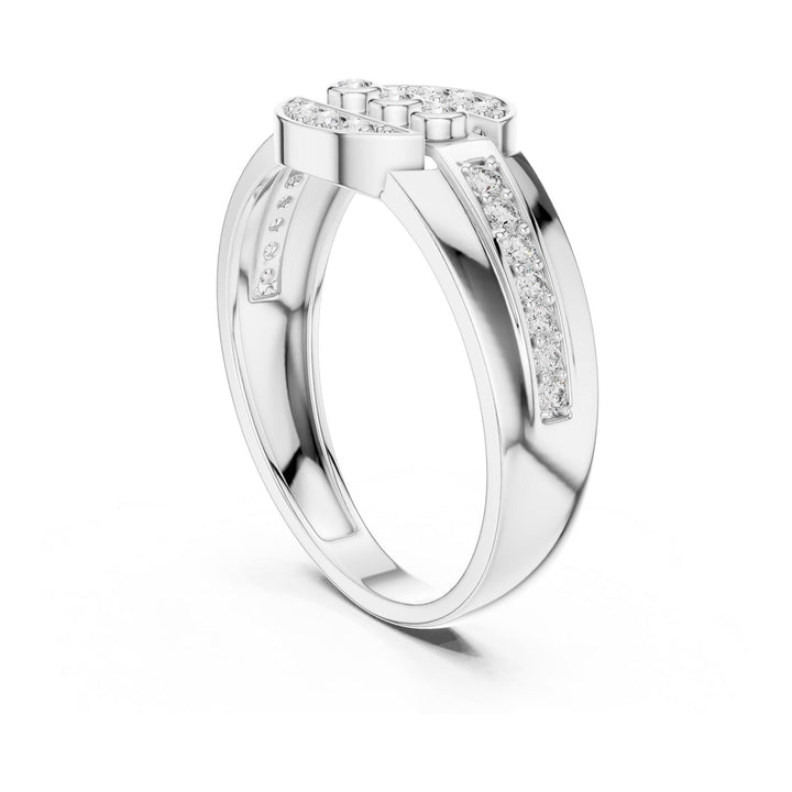 Round Cut Lab Grown Diamond Half Eternity Band, 0.32ct Total, Solid Gold