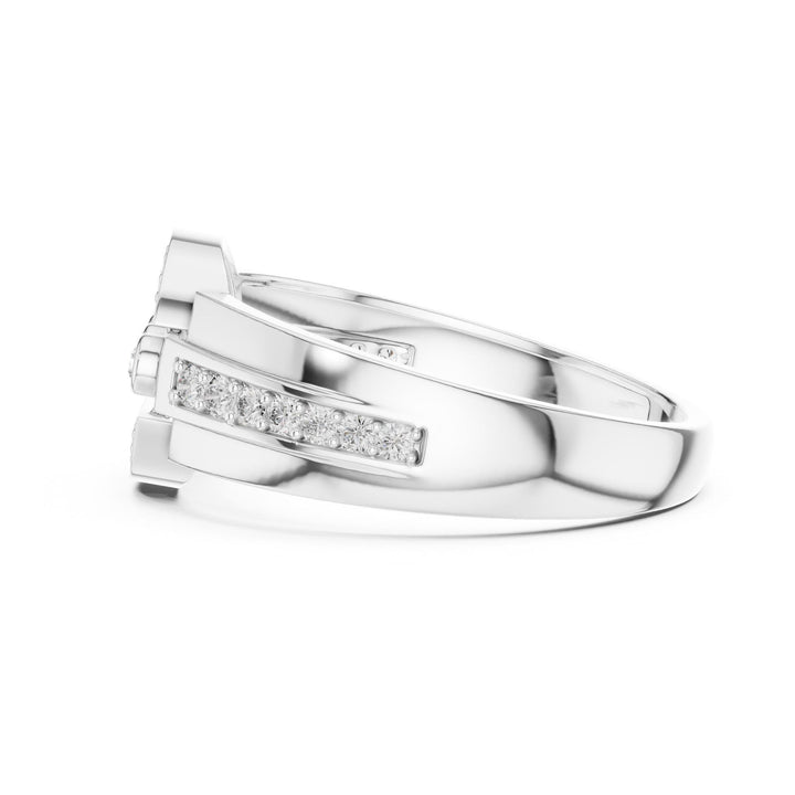 Round Cut Lab Grown Diamond Half Eternity Band, 0.32ct Total, Solid Gold