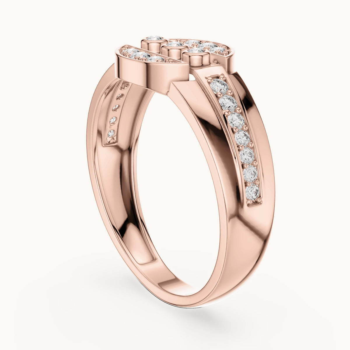 Round cut lab-grown diamond half eternity band, 0.32 CT TW, solid gold, view 7
