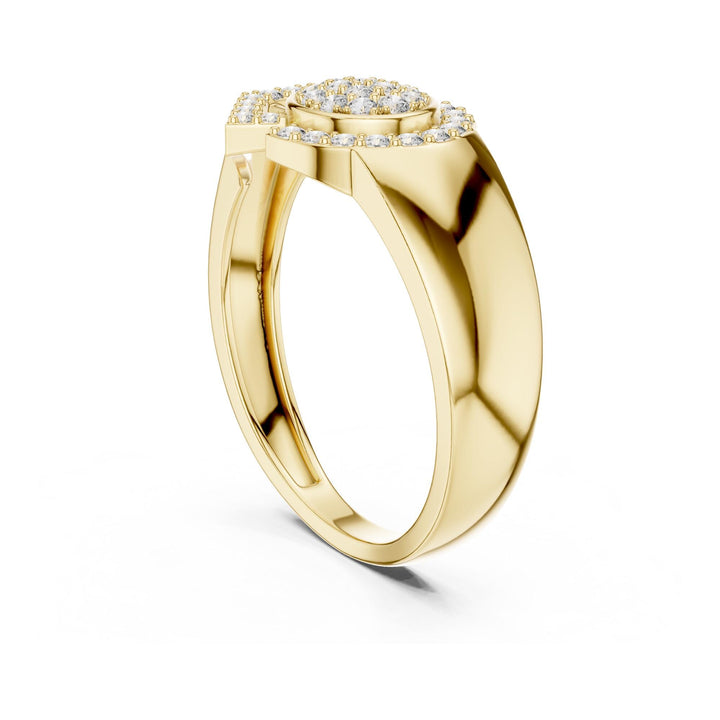 Round Cut Lab Grown Diamond Cluster Ring, 0.34ct Total, Solid Gold