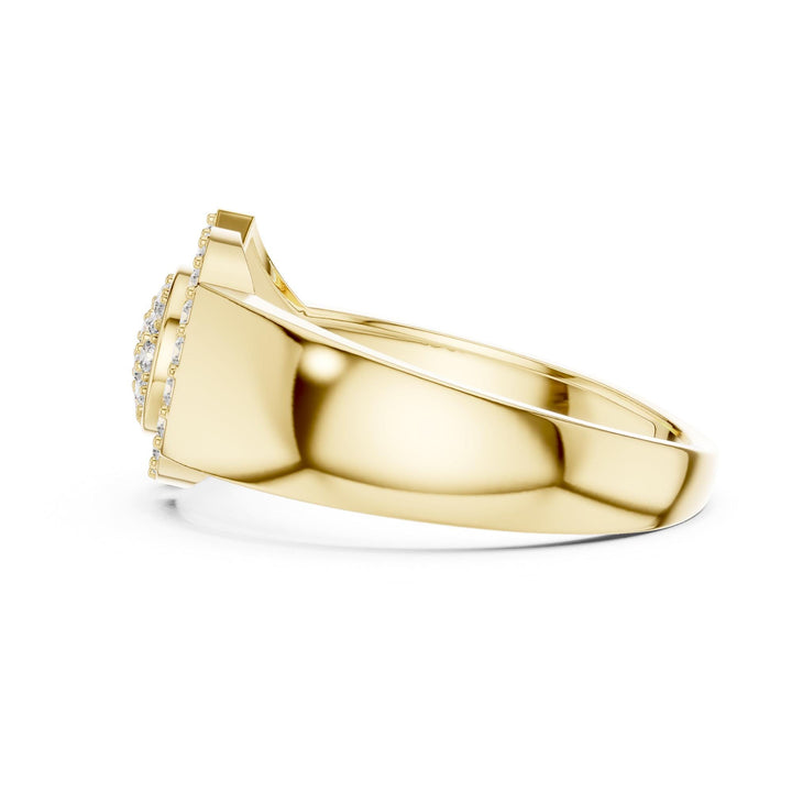 Round Cut Lab Grown Diamond Cluster Ring, 0.34ct Total, Solid Gold